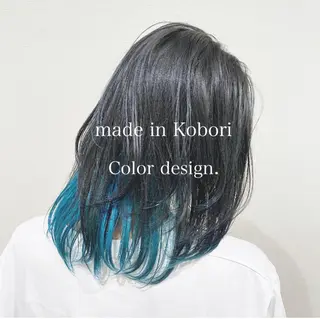 ミディアム カラー レイヤーカット/ 前髪顔周りカットのヘアスタイル