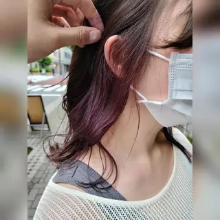 セミロング カラー 田中 孝征のヘアスタイル