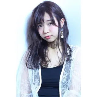 ロング カラー パーマ 安達 俊亮のヘアスタイル