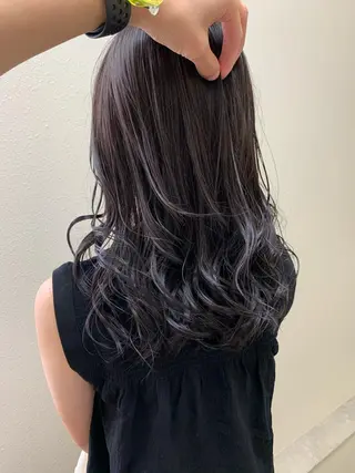 ミディアム カラー パーマ ヘアアレンジ メンズ キッズ ネイル マツエク・マツパ 切りっぱなしヘアボブ ミディアムヘアRYOのヘアスタイル