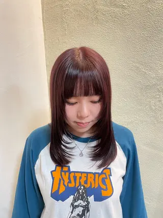 セミロング 大庭 萌瑚のヘアスタイル