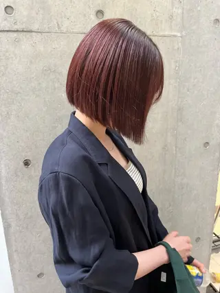 ミディアム カラー ボブ&顔まわりレ イヤー♡TOMOE♡のヘアスタイル