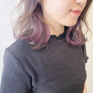 ミディアム カラー 池田 真由美のヘアスタイル