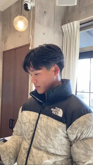 ミディアム パーマ メンズ HairSalon Productions所属・ハマノ ミユのヘアスタイル