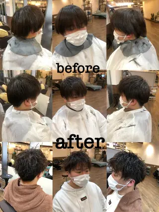 ショート パーマ メンズ MATSURI BASE.AWAJIのヘアスタイル