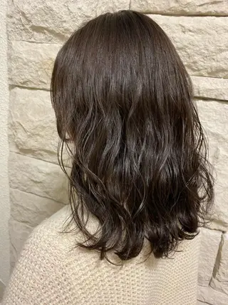 セミロング カラー ヘアアレンジ メンズ キッズ ネイル マツエク・マツパ 透明感カラー🤎 ゆりのヘアスタイル