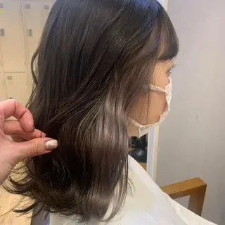 ミディアム 淡色ふんわりhair 新宿satomiのヘアスタイル
