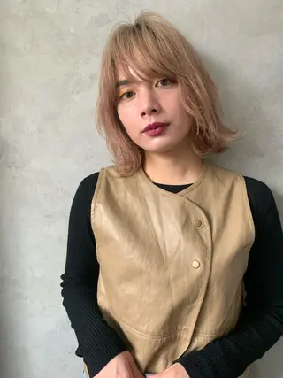ミディアム カラー ヘアアレンジ 近藤千翔🩵 髪質改善Periodのエステ・リラクイメージ