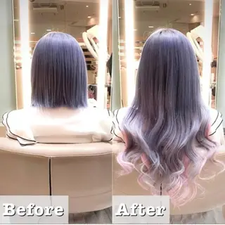 ロング ✨️韓国風カラー✨️ 最高級エクステ✨️のヘアスタイル