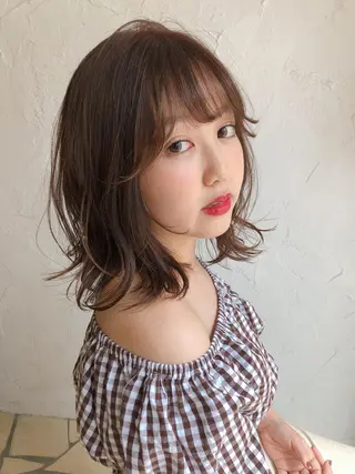 ミディアム カラー パーマ tocca八王子 AYAKAのヘアスタイル