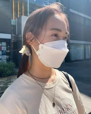 セミロング デザインカラー/ボブ ブリーチカラー/ユリのヘアスタイル