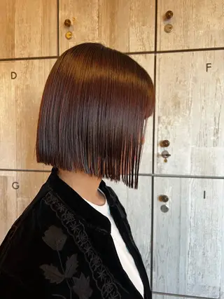 ミディアム カラー れいな🌼 ボブ･艶カラー🌼のヘアスタイル