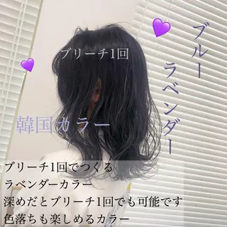 ミディアム カラー ヘアアレンジ マツエク・マツパ 美髪矯正/透明感カラ ー🫧YUUKI🫧のヘアスタイル