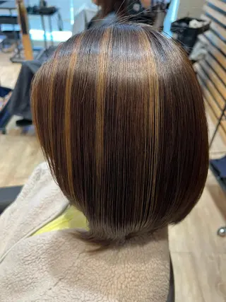 セミロング カラー 関口 友行のヘアスタイル