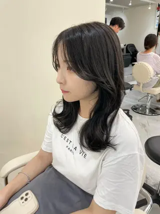 ミディアム カラー ヘアアレンジ 髪質改善特化 🫧松野力也のヘアスタイル