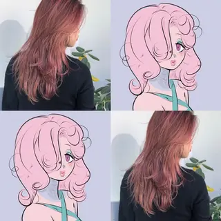 ミディアム カラー パーマ ヘアアレンジ メンズ ネイル マツエク・マツパ 天神レイヤーカット No.1💖マユカのヘアスタイル