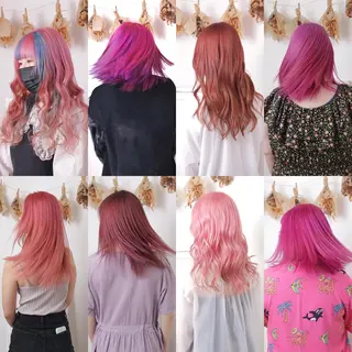 セミロング カラー パーマ ヘアアレンジ アイブロウ 推し活専用 【派手髪】飯野ゆかりのヘアスタイル