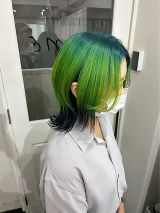 セミロング 抜け感/ワンカラー/ 明大前/桑田のヘアスタイル