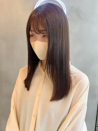 ロング ボブ&顔まわりレ イヤー♡TOMOE♡のヘアスタイル