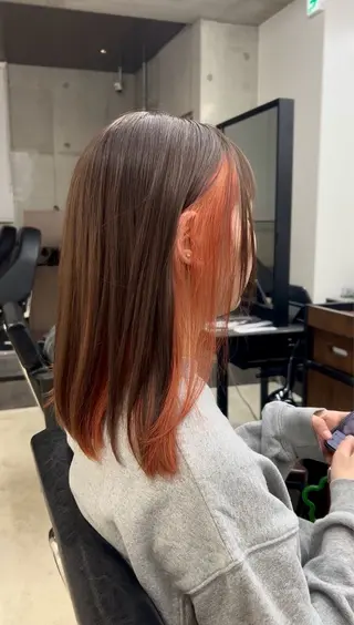 セミロング カラー ボブ/暖色カラー 🎧 kei 🎀のヘアスタイル
