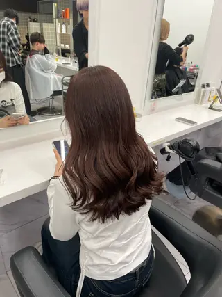 セミロング カラー ヘアアレンジ 💗横浜美容室 💗HARUNAのヘアスタイル