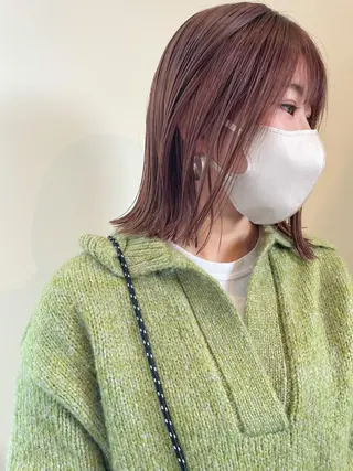 ミディアム カラー 保野加/トレンドボブ 透明感爆発カラーのヘアスタイル