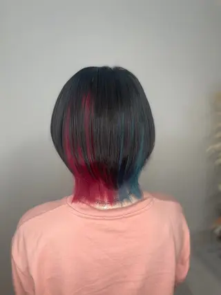 ショート カラー kaho/推しカラー /ブリーチ/エクステのヘアスタイル