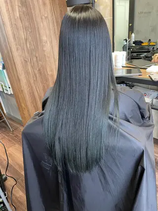ロング カラー Lull1人美容室 バレイヤージュのヘアスタイル