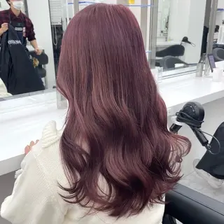 ロング カラー 韓国風艶髪🎀 暖色カラー🤍のヘアスタイル