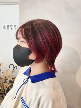 ショート カラー ✳️ウルフ/メンズ/ スパイラルパーマ✳️のヘアスタイル