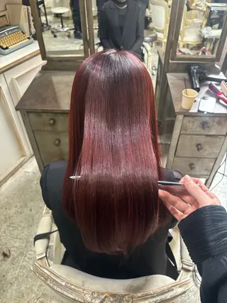 セミロング 美髪矯正 透明感 カラー⭐️ユウキのヘアスタイル