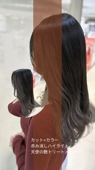 ロング カラー 縮毛矯正/髪質改善/ 艶髪ササキナツミのヘアスタイル