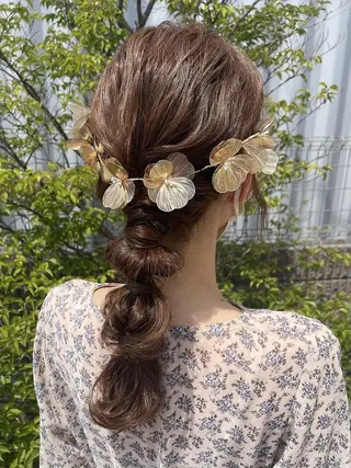 カラー セミロング 相川 ひなたのヘアスタイル