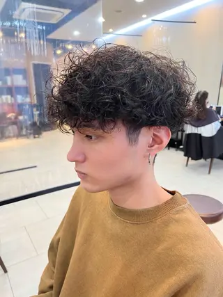 パーマ メンズ メンズカット/ フェザーパーマ/げんのヘアスタイル