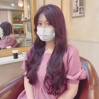 ロング カラー 岩谷/ブリーチ 🪽透明感カラーのヘアスタイル
