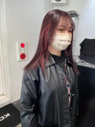 セミロング カラー パーマ ヘアアレンジ メンズ キッズ ネイル マツエク・マツパ アイブロウ 艶ハイトーン/ヘア アレンジAYAKAのヘアスタイル