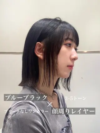 ミディアム カラー パーマ ヘアアレンジ 小野寺瑞希 /最小顔カットのヘアスタイル