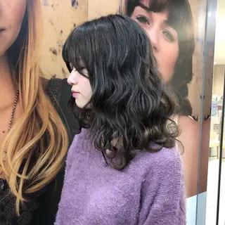 ミディアム カラー ヘアアレンジ 丸みショートボブ/ タッセルボブ 吉野のヘアスタイル