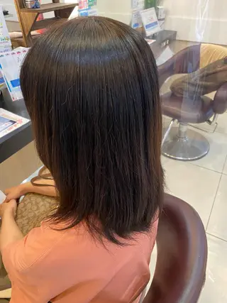 ミディアム カラー ゆめ ベージュカラーのヘアスタイル