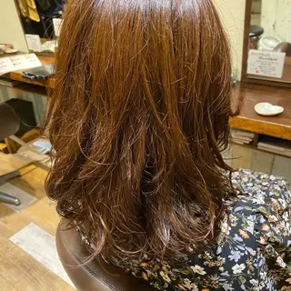 セミロング パーマ chakura めいのヘアスタイル