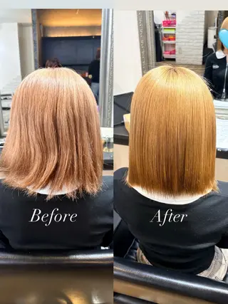 ミディアム きむえり/髪質改善 /うねり広がり改善のヘアスタイル