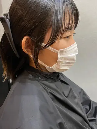 ミディアム カラー パーマ ヘアアレンジ メンズ キッズ ネイル マツエク・マツパ アイブロウ 久木原 ゆりのヘアスタイル