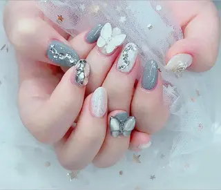 ネイル I-nailロング /ワンホン/キラキラのネイルデザイン