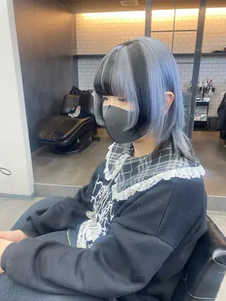 ミディアム maco 艶感ハイトーン🦋のヘアスタイル