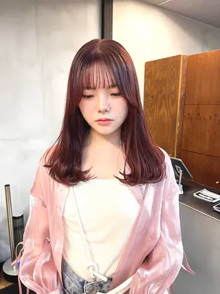 セミロング カラー ヘアアレンジ ena/ブリーチなし 透明感・レイヤー🎀のヘアスタイル