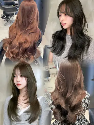 ロング 𝑲𝑶𝑲𝑶🦋 暖色ワンホン🌹💋のヘアスタイル