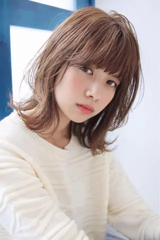 ミディアム カラー パーマ 横浜縮毛矯正 ☆渋谷良太のヘアスタイル