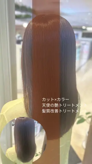 セミロング カラー 縮毛矯正/髪質改善/ 艶髪ササキナツミのヘアスタイル