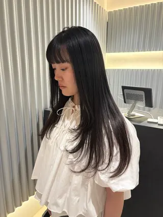 ロング カラー パーマ ヘアアレンジ 押切 響　のヘアスタイル