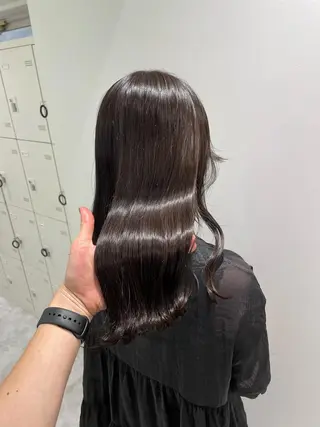 セミロング カラー パーマ ヘアアレンジ ネイル マツエク・マツパ 韓国風ベージュ🤎 赤みなし🌿横浜🤎のヘアスタイル